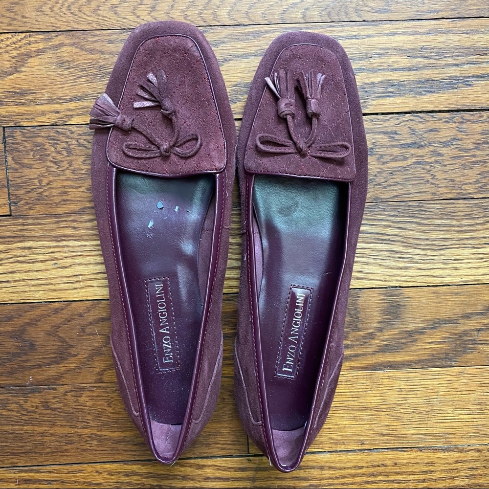 Enzo Angiolini Ealizzia maroon suede loafers 7.5 Narrow